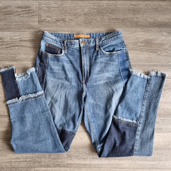 Joe's Jeans Debbie Patchwork High Rise Ankle Straight Leg Size 29 - Picture 5 of 14